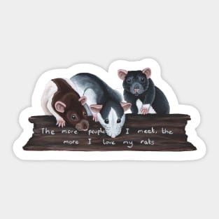 The more people I meet, the more I love my rats Sticker